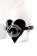 Load image into Gallery viewer, Heartthrob Thigh Rider Strap On Harness- Black Patent