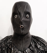 Load image into Gallery viewer, This sensory limiting hood is cut from the softest deer hide. Had made in New Zealand by Gemma Proebst.