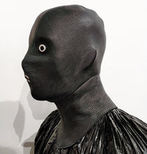 Load image into Gallery viewer, This sensory limiting hood is cut from the softest deer hide. Had made in New Zealand by Gemma Proebst.