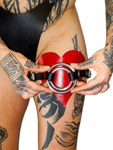 Load image into Gallery viewer, Heartthrob Thigh Rider Strap On Harness- Black/Red
