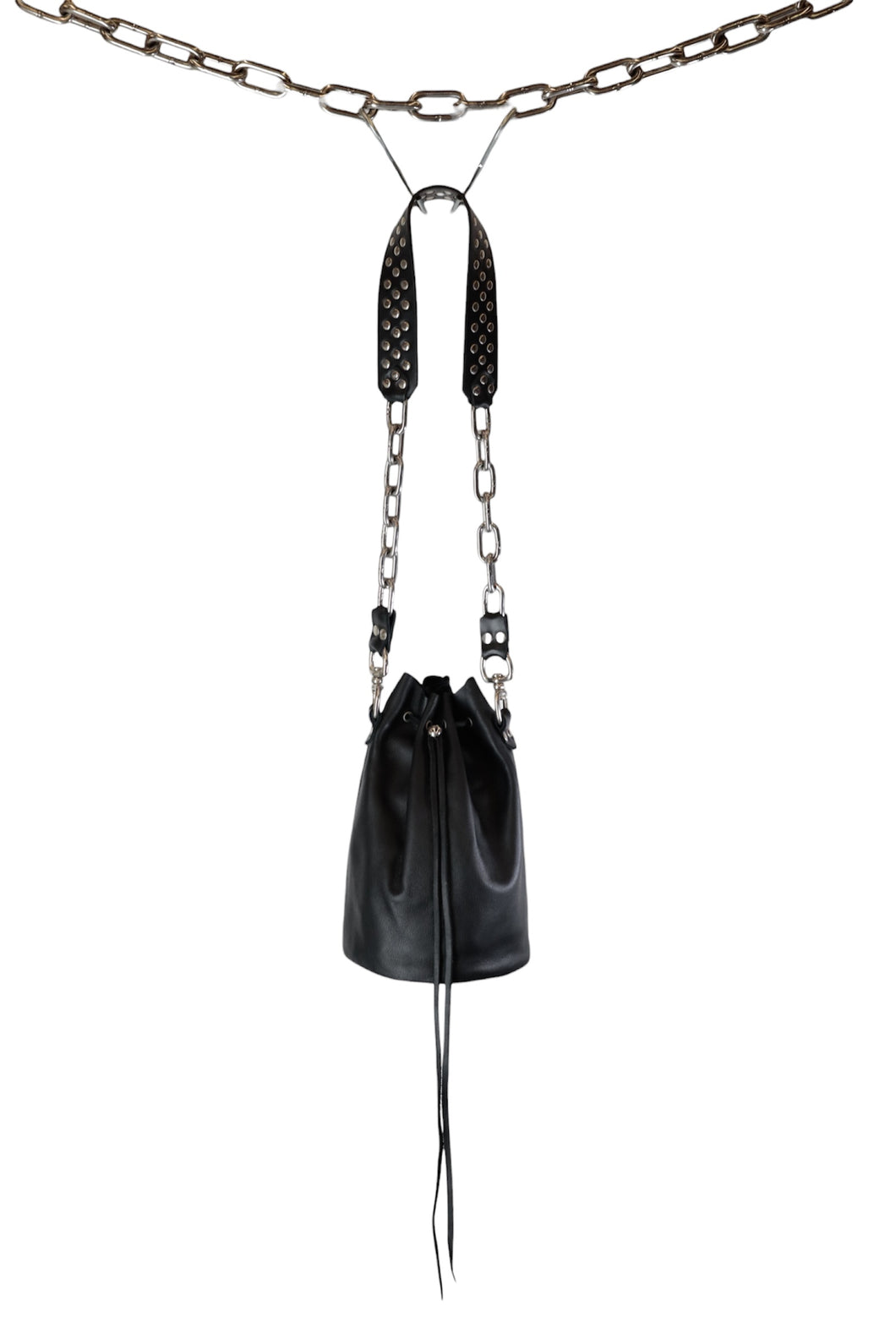 Industrial Chain Bucket Bag-Black