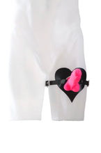 Load image into Gallery viewer, Heartthrob Thigh Rider Strap On Harness- Black/Red
