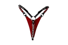 Load image into Gallery viewer, Industrial Chain Back Thong Black/Red
