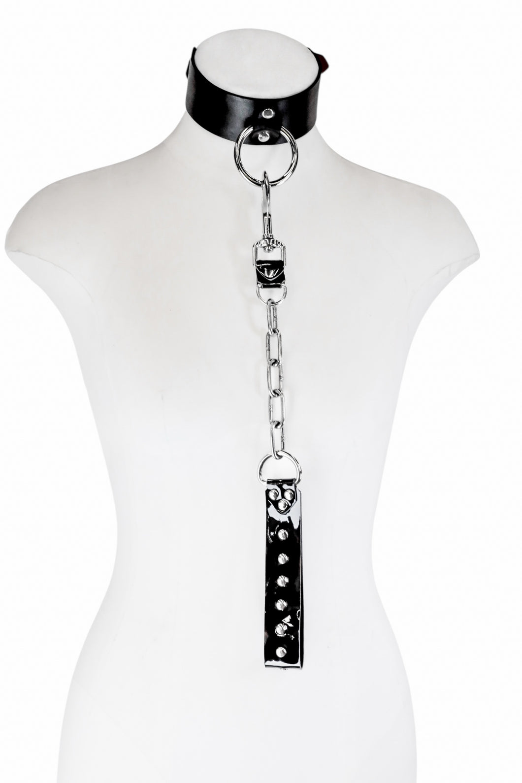 Mid weight Industrial Chain Leash Black Patent