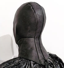 Load image into Gallery viewer, This sensory limiting hood is cut from the softest deer hide.  Had made in New Zealand by Gemma Proebst.
